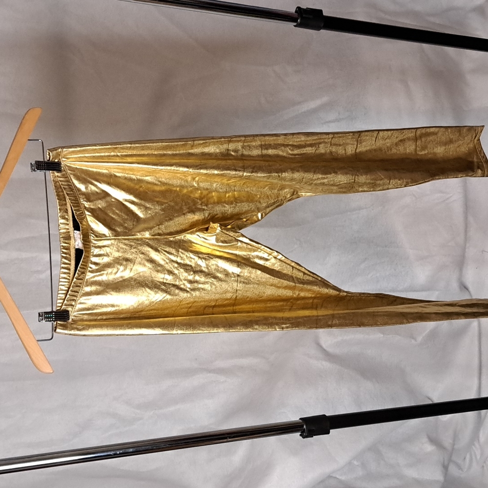 NWOT Womens Metallic Gold Leggings